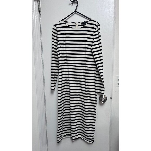 Like New J.Crew Striped Midi Dress Size 2 - Picture 1 of 6